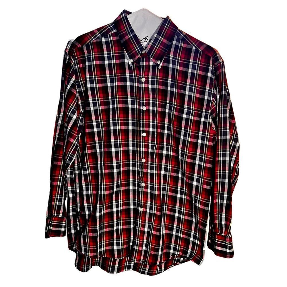 Shirt Men’s Red Plaid Size Small by Barry Bricken Long Sleeve